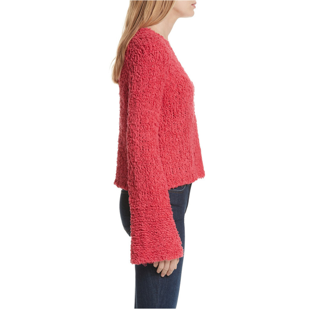 FREE PEOPLE Pink Sand Dune Bell Sleeve Sweater L - Picture 7 of 8